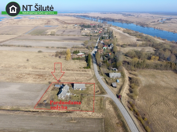 PARDUODAMA SODYBA RUSNĖJE SU 37.31 HA. ŽEMĖS SKLYPU